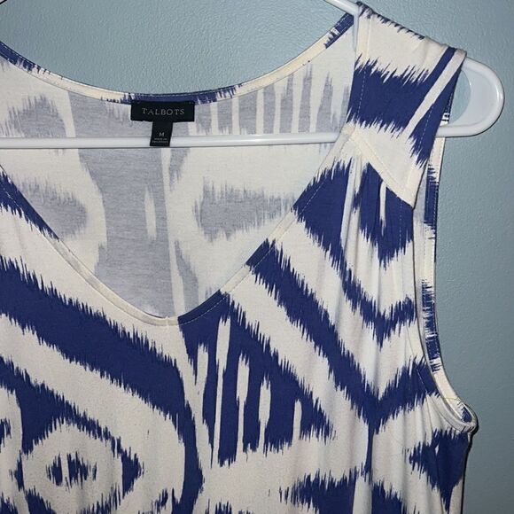 Talbots Women’s M New beautiful blue and white sleeveless maxi dress - Picture 7 of 12